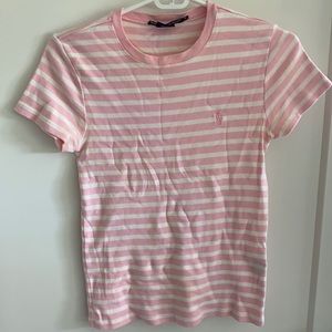 Ralph Lauren Pink striped polo t-shirt
